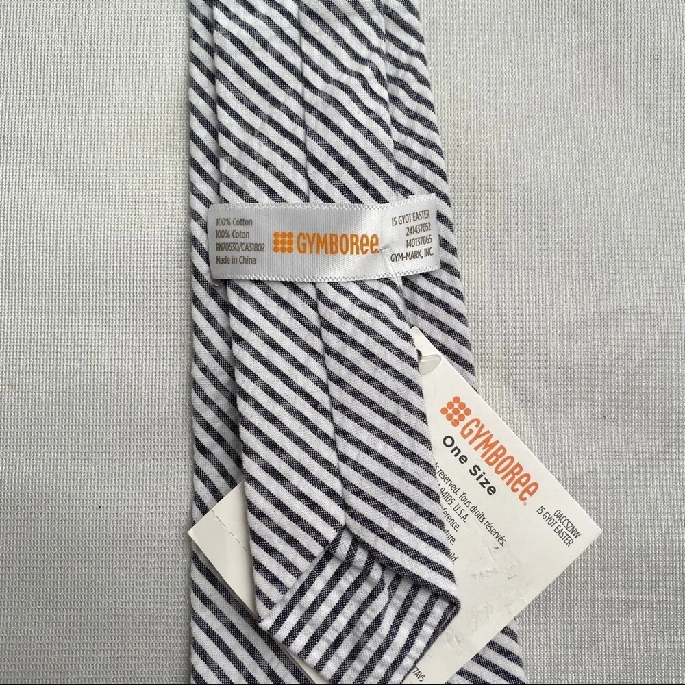 Gymboree gray and white diagonal striped tie NWT